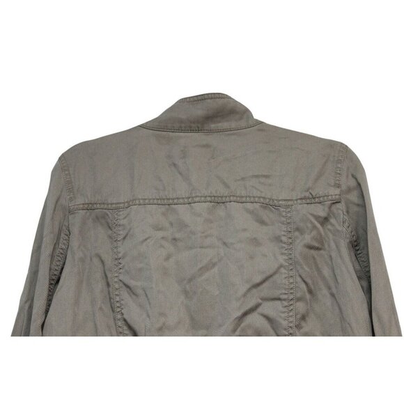 NWT LOFT Utility Jacket Medium Petite Olive Green Outdoor Lightweight Cinched - Picture 10 of 14
